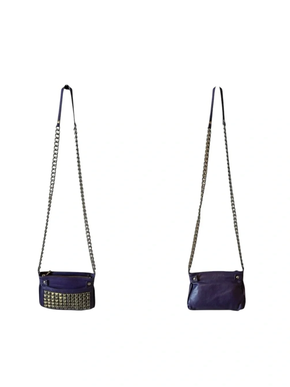 Y2K: new Tylie Malibu 𖢻 Runaway Rockstud Simone Cross Body Bag 𖢻 Purple Leather